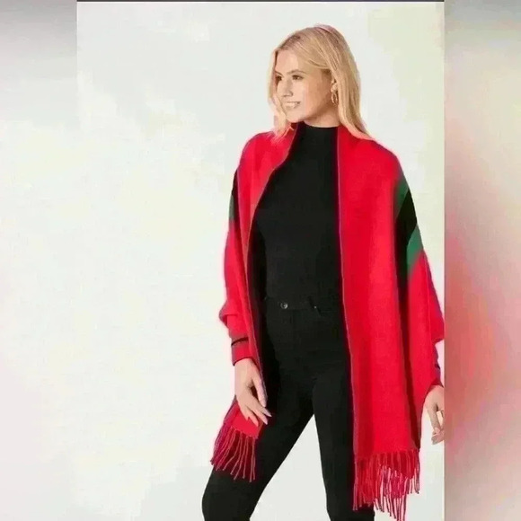 Fashion sweater poncho preppy - Picture 6 of 7